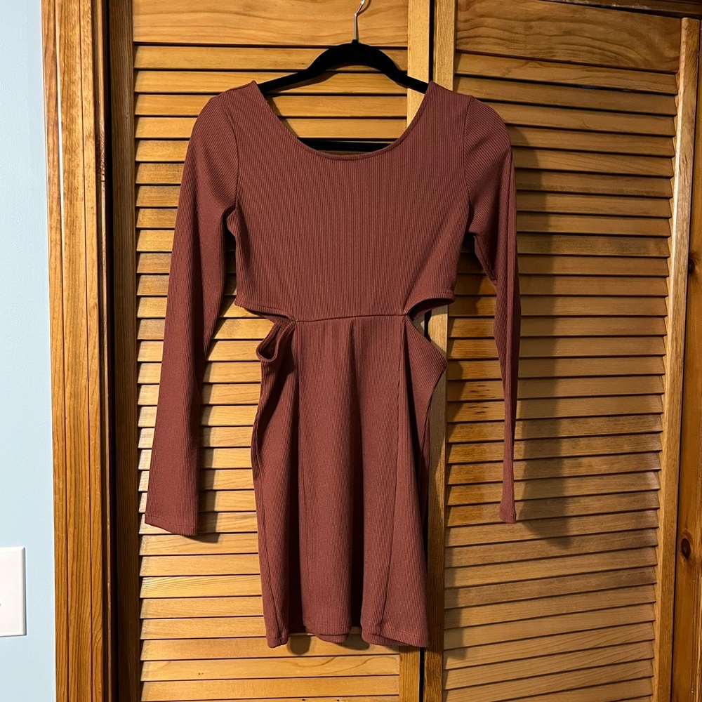 Open Edit Ribbed Cutout Mini Dress - Picture 2 of 5
